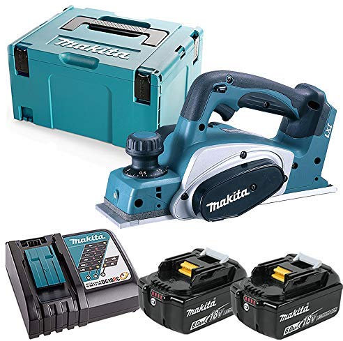 Makita DKP180 18V LXT Cordless 82mm Planer with 2 x 6.0Ah Batteries, Charger & Case