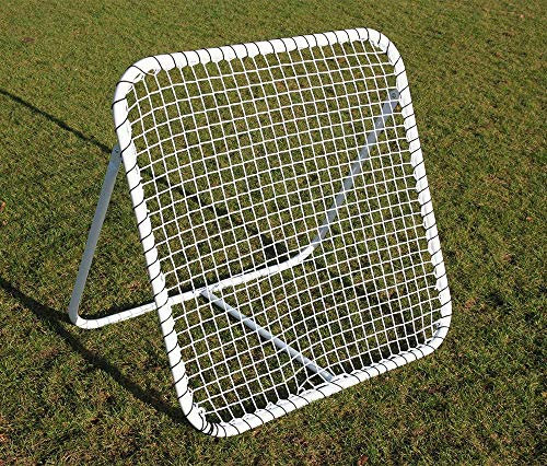 Rebounder ca. 100 x 100 cm, Farbe: weiß - Tchoukball-Rahmen, Netzrückprallwand, Torprallwand, Returnwand für Techniktraining, Fußballtraining und viel Spaß