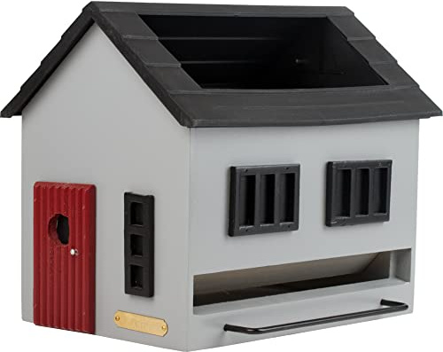 Wildlife Garden WG356 Vogelfutterspender mit Bad Grau Haus - Vogelfutterhaus aus Holz