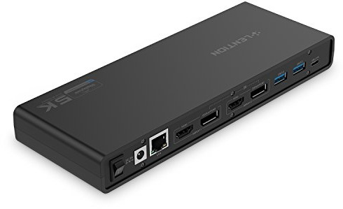 LENTION 5K USB C y USB A Estación de Acoplamiento con HDMI y DisplayPort Dual 4K, Gigabit Ethernet, Adaptador de Audio, 6 USB 3.0 Compatible con MacBook Pro 2025-2016, Nuevo Mac Air, Surface y Más