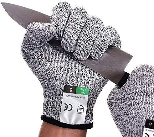 Cut Resistant Gloves Protective Gloves Food Grade Level 5 Protection and EN388 Certified Safety Gloves Garden Works, Heep Cooking Gloves for Oyster Shucking, Welding and Wood Carving (S)