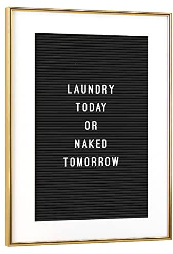 artboxONE Poster mit Rahmen Gold 75x50 cm Letterboard Laundry Today von Hafenkönigin - gerahmtes Poster