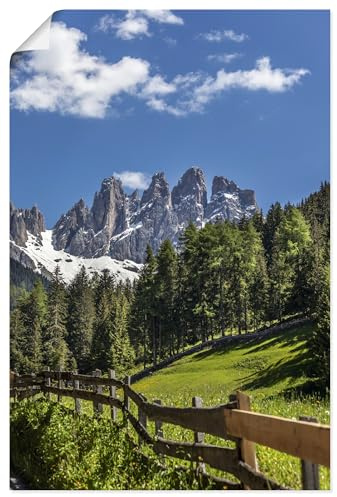 ARTLAND Wanddeko Poster & Kunstdrucke Wandposter 80x120 cm Landschaftsbilder Südtirol Berge Alpen Wald Dolomiten Natur U2JE