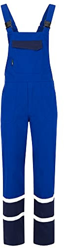 BWOLF Char Latzhose Herren Arbeitshose Schutz-Latzhose Herren mit Reflektierenden Elementen - Blau/Grau (Blau, L)