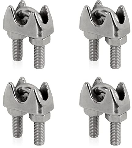 Drahtseilklemmen Seilklemme für Drahtseil Klemme Bügelseilklemme Edelstahlseil Seil Seilverbinder Seilspanner Draht Drahtklemmen Drahtseilkausche aus Edelstahl V4A von PRIOstahl 10mm x 4 Stück