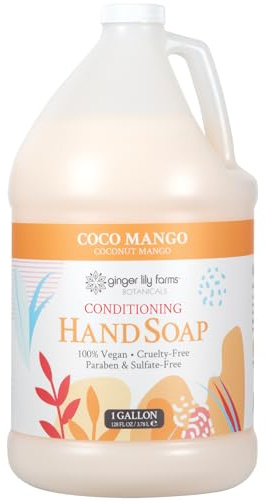 Ginger Lily Farms Botanicals All-Purpose Liquid Hand Soap Refill, Coco Mango, 100% Vegan & Cruelty-Free, Coconut Mango Scent, 1 Gallon (128 fl oz)