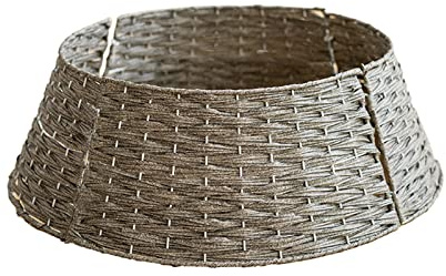 ZHDOKA Weihnachtsbaumring, Rattan-Weidengeflecht, Korbabdeckung, Dekoration, Weidenbaumrock, Sockel, Ständer, Bauernhaus, Weihnachtsbaumschmuck