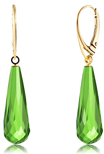 Amber by Mazukna Boucles d'oreilles ambre, faites à la main, en forme de gouttes, 45 x 10 mm, pierres précieuses légères en argent 925, pendantes, Argent sterling, Ambre
