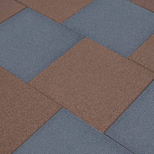 INLIFE Fallschutzmatten 12 STK. Gummi 50x50x3 cm Grau,58.8kg,3096596