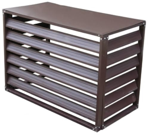 Air Conditioner Privacy Fence, Outdoor Unit Air Conditioner Cover, Trash Can Decorative Slat Fence, Louver Grid Panel, Aluminum Alloy for Outdoor Privacy Protection Air Conditioner or Trash Can ( Colo