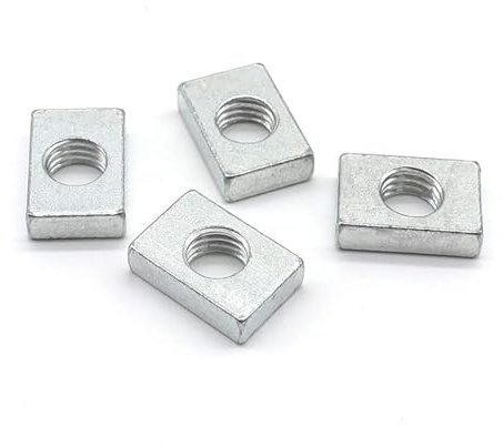 50 Uds tuerca cuadrada M3 M4 M5 M6 M8 bloque deslizante de tuercas rectangulares finas de acero al carbono chapado en Zinc for accesorio de perfil de aluminio ( Color : 50pcs , Size : M3-12x6x2.5mm )