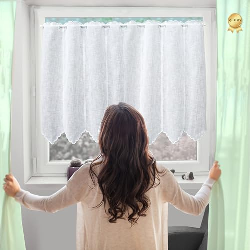 FacilCasa 2 Tende per Interni a Vetro Finestra - Coppia Tendine Finestra a Vetro per Cucina, Bagno e Soggiorno - Made in Italy H60 x L45 cm