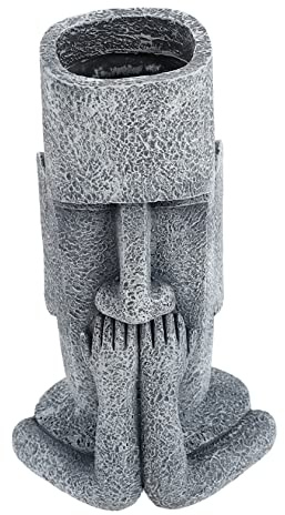 AOKWAWALIY 1 x Moai Vase of Easter Island Aquarium Decoration Human Vase Planter Container for Arrangements Plant Container Man Pot Stand Resin Human
