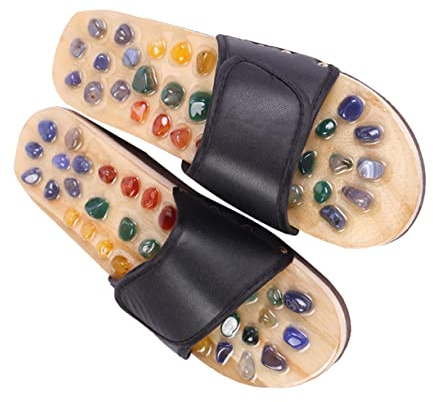 Fußmassageschuhe Größe 35-44, Pu Gummi, 1 Paar, Schwarz | Massagepantoffeln für Fußsohle, Gesundheitsmassageschuhe für Füße, Geschenk für Freunde und Familie