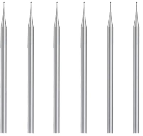 Tlilyy 6 Pcs Ball Burr Set, 3/32 Inch Sphere Burs Jewelry Carving Bits(1.2mm)