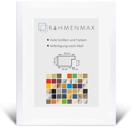RahmenMax Morena Bilderrahmen Posterrahmen 20x60 cm Weiss matt 60x20 cm mit weisser Rückwand und klarem Acrylglas