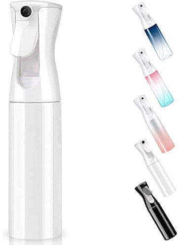 Criveple Sprühflasche, 300ml Sprühflasche Haare Kontinuierliche Ultra Fine Mist, Leeres Wassersprühflasche, Friseur Sprühflaschen für Frisuren, Pflanzen, Putzen (Weiß)
