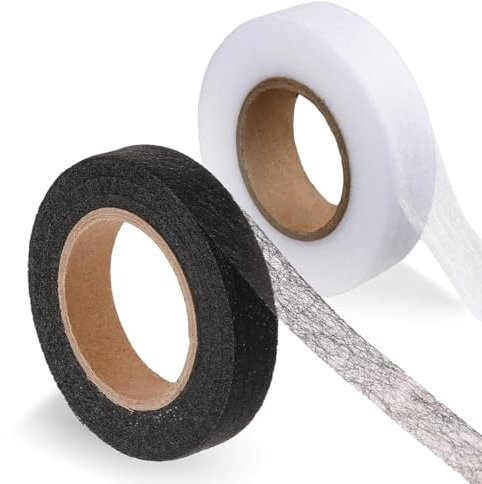 Wonder Web 128 Meters 2 Rolls Iron on Hemming Tape No Sewing Required for Trousers Fabric Patchwork Repair Bonding Adhesive Curtains Hardine