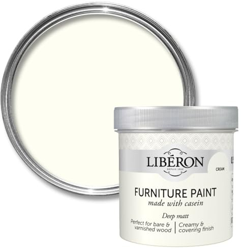 Libéron Furniture Paint for Wood Furniture, Cream Matt, 500ml | Milk casein-based, Ultra matt finish, High coverage, Timeless look
