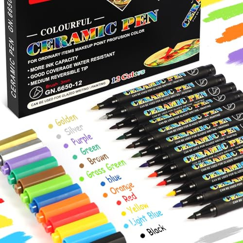 12 Acrylstifte für Steine Wasserfest, Acrylic Marker, Porzellanstifte Spülmaschinenfest, für Rock Painting, Glas, Papier, Holz, Ei, Leinwand, Keramik, Stoff, DIY Crafts, Ostergeschenke Kinder