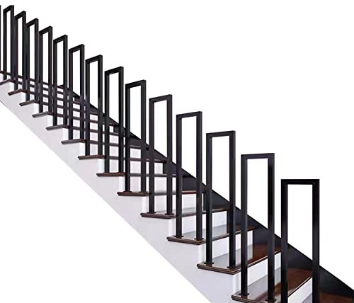 Barre de support en fer forgé pour ciment béton et marches en bois, escalier extérieur, balustrade, design industriel (50 cm)