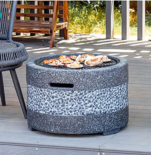 ZJFHEYUO Barbecue Pit Poker, Table de Barbecue d'extérieur, Poêle à Charbon, Foyer Effet Pierre Antique, Foyer en Acier, Brasero