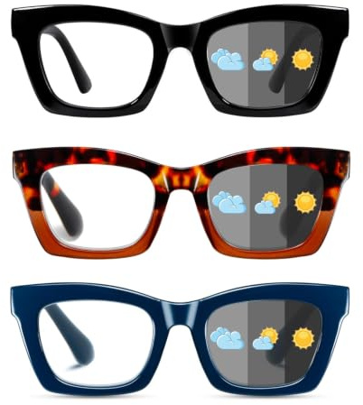 Hubeye Occhiali da lettura da Donna Retrò alla Moda con la Cerniera a molla Occhiali Anti Luce Blu (Nero+Blu Scuro+Tartaruga, 1.50)