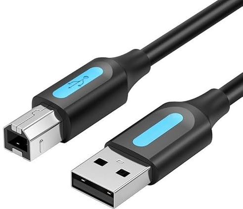 Watio Wave Cable usb 2.0 - cable tipo a/m-b/m de 0.5 m, color negro, ideal para conexión de impresoras, alta velocidad de transferencia. *