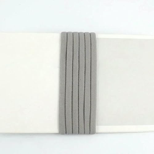 Banda elástica de poliamida de colores de 3/5 mm, 5/10/20 metros, cinta de goma decorativa con núcleo de aceite, anilla para el pelo, cuerdas elásticas, accesorios de costura, gris, 5 mm,