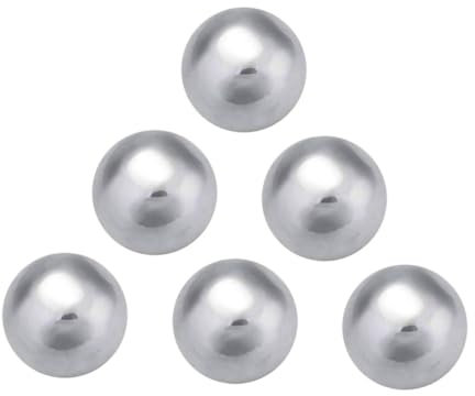 VALICLUD Round Stainless Steel Wine Cooler Set 6pcs Quick-Freezing Reusable Ice Wine Stones for Whiskey and Cocktail Cooling