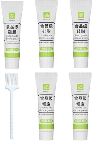 O Ring Grease - Food-Grade Silicone Lubricant | 5 Pieces Machine Grease, Long-Lasting Lube For Plumbing Seals, Faucet Cartridges, Water Filters, Kitchen O Rings, And Rubber Seals Indoor Outdoor