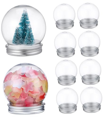 BESTOYARD 10 StüCk Transparente DIY Plastik Schneekugel Flaschen Mit Schraubverschluss FüR SüßIgkeiten Und Bastelprojekte 150Ml FüR Weihnachtsdekoration