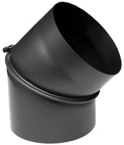 PARKANEX Ginocchio Regolabile 45° a 2 Segmenti Ø130 mm Ginocchio in Acciaio Rivestimento Resistente al Calore per Inserti del Camino Resistente al Calore Durevole per Camino Forno Caldaia Inserto del