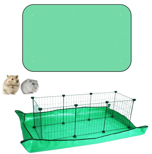 AURIVEE Inhägnadsunderlag 150 x 100 cm | Vattentät matta för kaninbur och marsvin, tuggsäkert PVC-golv för inom-/utomhusbruk, enkel rengöring (grön)