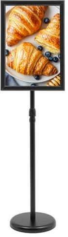 TFGXUE A3 Schildhalter, Aufsteller Höhenverstellbar, Plakatständer für Bildgröße 29.7x42 cm, Plakataufsteller, Werbeständer aus Aluminiumlegierung und Edelstahl, Infoständer für Hoch-/Querformat
