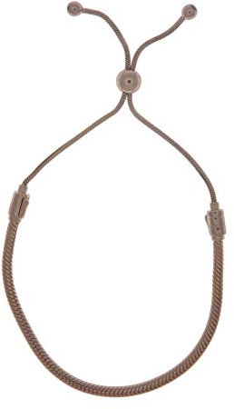 Pandora Icons Snake chain 14k rose gold-plated bracelet with clear cubic zirconia