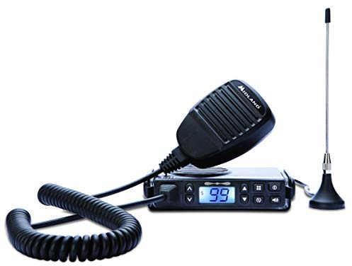 Midland GB1-R PMR446 Fahrzeugfunkgerät, 8+91 Programmierbare Kanäle mit CTCSS, magnetische Antenne mit Kabel, Mikrofonhalterung, Stromkabel mit Zigarettenanzünder-Stecker, Schrauben,C1198.02
