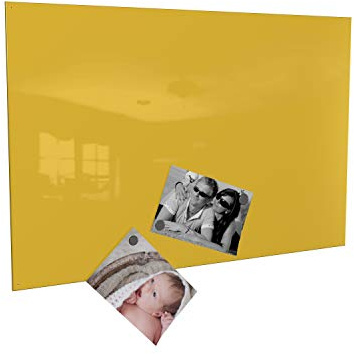 Colours-Manufaktur Magnettafel Magnetwand inkl. 4 Magnete (gelb, 60 x 90 cm)