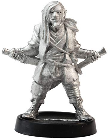 Stonehaven Miniatures Male Half-Orc Ronin Miniature Figure, 38mm - 100% Pewter Metal - Includes Slotted Creator Base - for 28mm Scale Table Top War Games - Designed & Made in USA