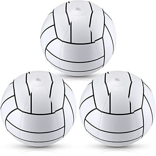 Jerify 12 Inch Inflatable Volleyball Beach Ball Pool Ball, 3 Pieces
