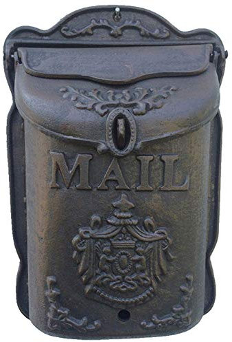 Boîte aux Lettres Murale Verrouillable en Fonte Boîte aux Lettres Résidentielle Vintage pour Mur Porte Porte Clôture Poteau Jardin Maison Maison Décoration,B Small Gift