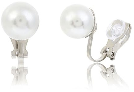HZAOPZE Clip de oreja de perlas, pendientes de perla, clips para mujer, orejas sin perforar, Chic Blanca, Perla, joyas, pinza para orejas, pendientes que se pueden llevar sin piercings