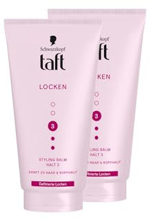 Schwarzkopf Taft Balm Locken Styling (2x 150ml), Haarstyling-Balsam für lockiges Haar, schonend für Haar und Kopfhaut, veganes, Styling-Haar-Balsam