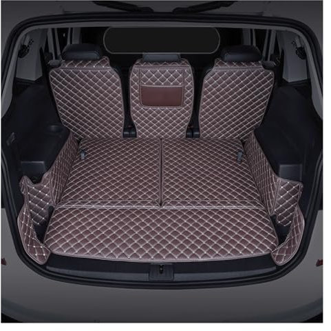 Kofferraum Schutzmatte Für VW Für Touran L 2006-2015 2016 2017 2018 2019 2020 2021 Schutz Matten Autos Pads Leder Kofferraum Abdeckung Auto Kofferraummatte(Farbe:B)