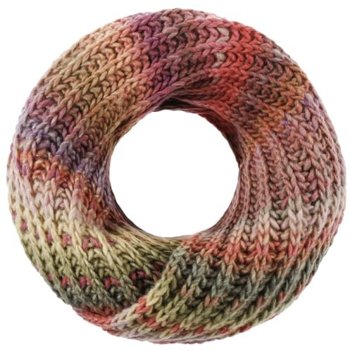 LIERYS Jasila Loopschal Damen Mehrfarbiger Rundschal mit Schurwolle Strickschal Made in Germany Waschbarer Winterschal bordeaux One Size