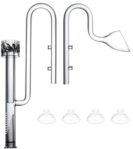 LINLAN 13mm Tube en Verre à Lis avec Skimmer, Inflow et Outflow, Compatible 12/16mm (1/2 i.d.) Tuyau Filtre pour Aquarium Végétal