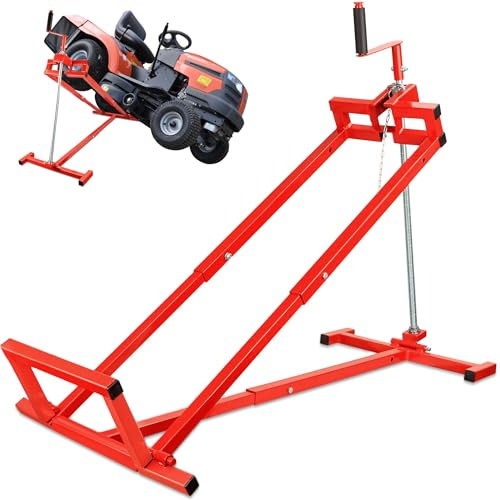 Gato de elevación para cortacésped, elevador de cortacésped para cortacésped y tractores de jardín, capacidad de carga de 880 libras, límite de ancho de rueda de 38 pulgadas, rojo
