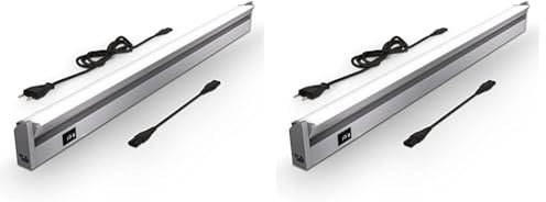 B.K.Licht - LED Leiste mit Ein-Ausschalter, neutralweiße Lichtfarbe, schwenkbar, Unterbauleuchte Küche, LED Lichtleiste Küche, Schrankbeleuchtung, Küchenlampe, 54,7x6,1x2,4 cm, Titanfarbig