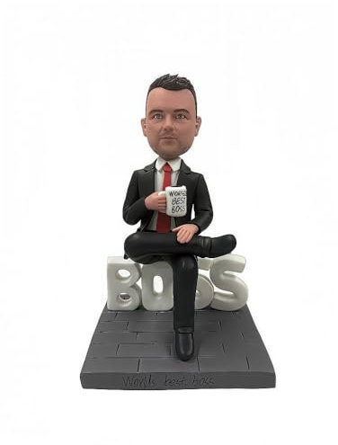 mydedor Custom Boss Wackelkopf – personalisiertes Bürogeschenk 2025, handgefertigte Weltbeste Boss-Figur, einzigartige Schreibtischdekoration, Vatertags-Andenken, hergestellt aus Ihrem Foto