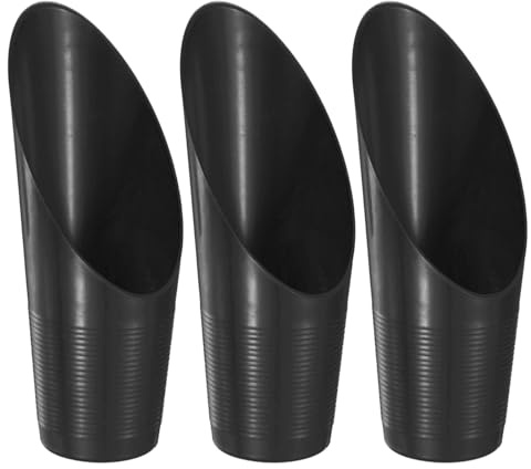M METERXITY Lot De 3 Pelles À Terre pour Bonsaï, Pelles De Jardin en Plastique Seau À Outils pour Rempotage/Plantation De Fleurs/Plantes Succulentes, Petits Outils De Jardinage Colorés [Noir]